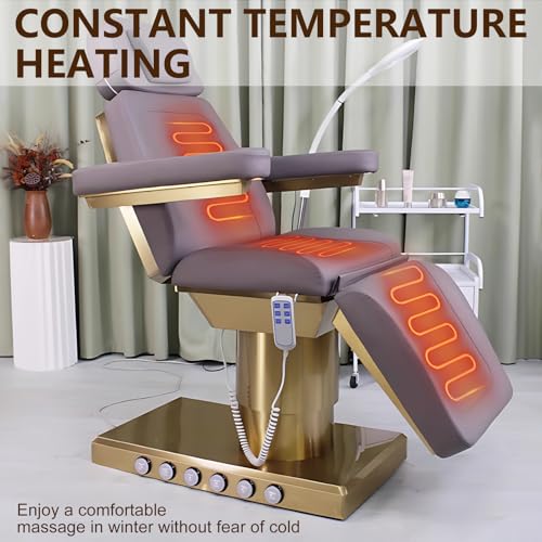 Larnavo Massage Table-Electric Massage Table with Grey Modern Luxury Style, Beauty Treatment Bed Includes One-Button Lifting, Smart Heating, Retractable Headrest - Image 5