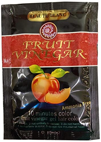 Image of BEAUTE BLANC Fruit Vinegar Hair Dye Pouches for Men, Women, Natural Ammonia Free Color Dye (Black) (Pack of 4)