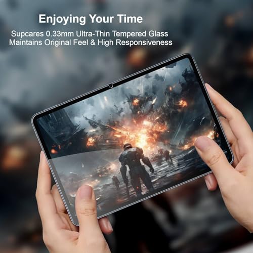 Image of SupCares Tempered Glass for Xiaomi Pad 6 and Xiaomi Pad 6 Pro (11 Inch) With Installation Kit | Military-Grade Gorilla Screen Protector | Edge to Edge Coverage | Transparent