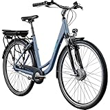 ZÜNDAPP Z502 E Bike Damen 28 Zoll Pedelec 155-180 cm Elektrofahrrad 7 Gang Damenfahrrad 522 Wh E Fahrrad (Dusty Blue, 50 cm)