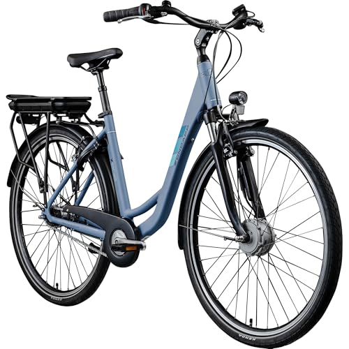 ZÜNDAPP Z502 E Bike Damen 28 Zoll Pedelec 155-180 cm Elektrofahrrad 7 Gang Damenfahrrad 522 Wh E Fahrrad (Dusty Blue, 50 cm)