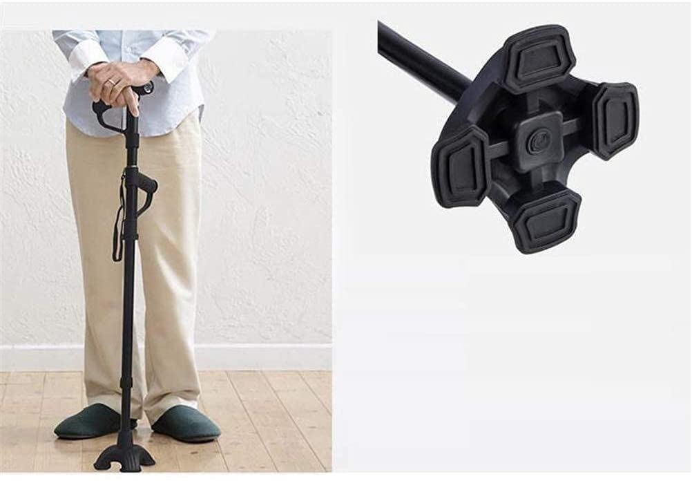 Bastones Bastones para Caminar Bastones Telescópicos Ajustables Antideslizantes con Luz LED 10 Altura Ajustable para Hombres Mujeres Personas Mayores Discapacitadas y Ancianos Star of Light
