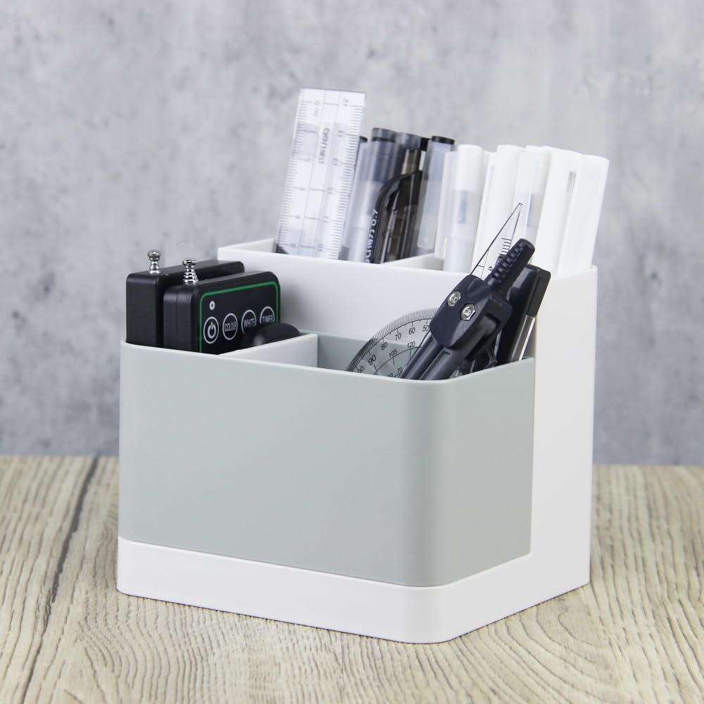 Poeland Schreibtisch-Aufbewahrungs-Organizer für Bleistifte, Kartenhalter, Behälter für Schreibtisch, Bürobedarf, Schminktisch