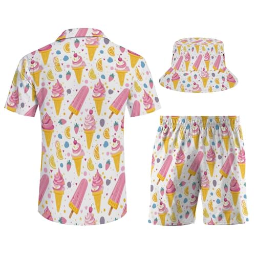 Adugen Origei Men's Two Piece Matching Sets Trees Pattern Beach Suit Button-Up Shirt2