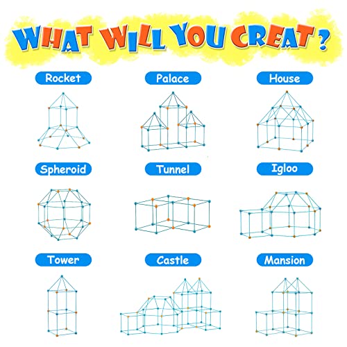 Kids Fort Building Kit, 135 PCS Indoor/Outdoor Play Fort Toys for Age 5,6,7,8,9,10,11,12 Years Old Boys & Girls, STEM… - Image 3