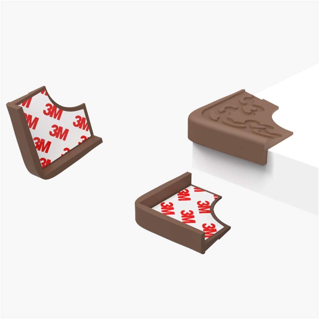 Ochraniacze narożników stołu, Ochraniacz narożników stołu meblowego, żel krzemionkowy do mebli kątowych, zderzak bezpieczeństwa(Bruin,12 packs)