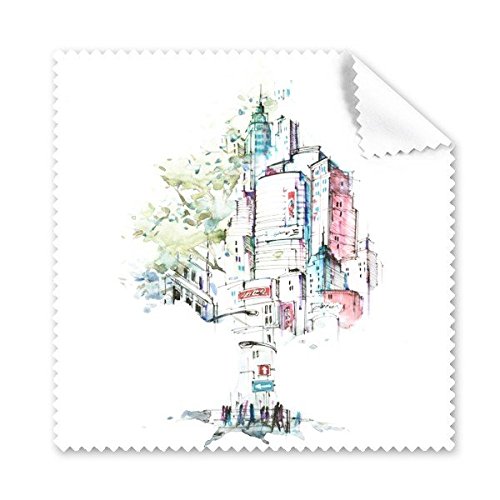 Nettoyant écran et lunettes anti-trace tissu microfibre aquarelle arbre urbain x5