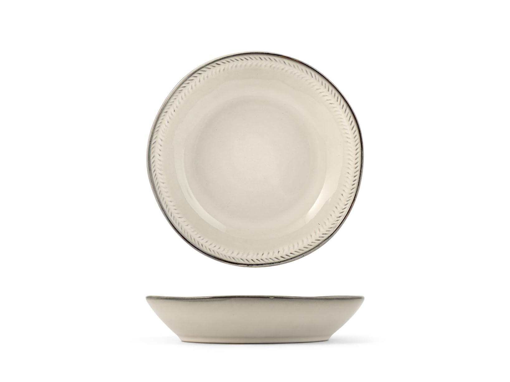 H&H Set 6 Piatti Fondi Antibes – Ø20 cm – Piatti in Porcellana Decorata Eleganti e Resistenti – Ideali per Zuppe, Minestre e Primi Piatti – Lavabili in Lavastoviglie e Microonde