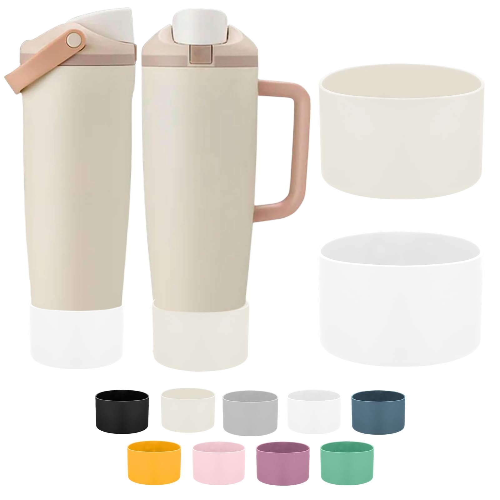 Mity rain 2PCS Protective Silicone Boots for Owala 30oz & 40oz FreeSip Sway Bottles & Tumblers - Accessories for owala, Enhances Stability & Prevents