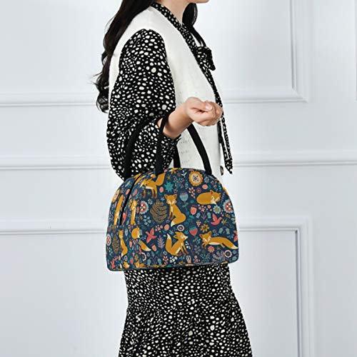 Orezi Cute Cartoon Forest Fox School Lunch Bag For Girls Boys,Insulated Lunch Tote Bag,Leakproof Container Lunchbox For Woman Men Work Picnic Hiking Fishing #TOP6