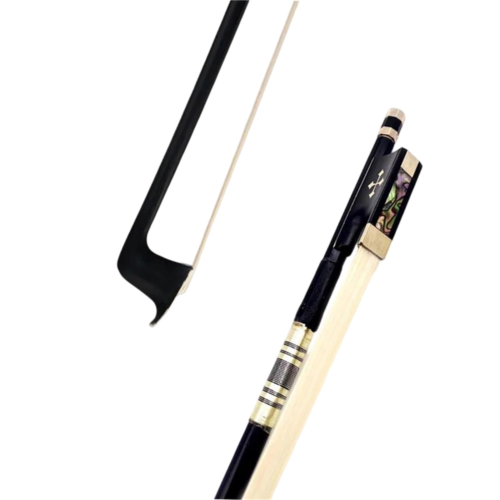 Arco Profesional De Violín 10 Uds Fuerte Profesional Negro Fibra De Carbono 4/4 3/4 1/2 1/4 Arco Violín Ébano Blanco Horesehair Cola Caballo(1-4)
