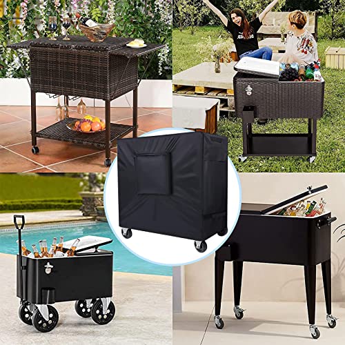 Siruiton Cooler Cart Cover Waterproof Oxford Fabric, Fits For Most 80-100 Quart Rolling Cooler Cart Cover, Outdoor Beverage Cart, Patio Ice Chest Protective Covers #TOP5