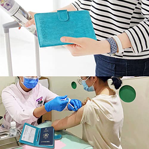 Gdtk Leather Passport Holder Cover Case Rfid Blocking Travel Wallet (Sky Blue) #TOP3