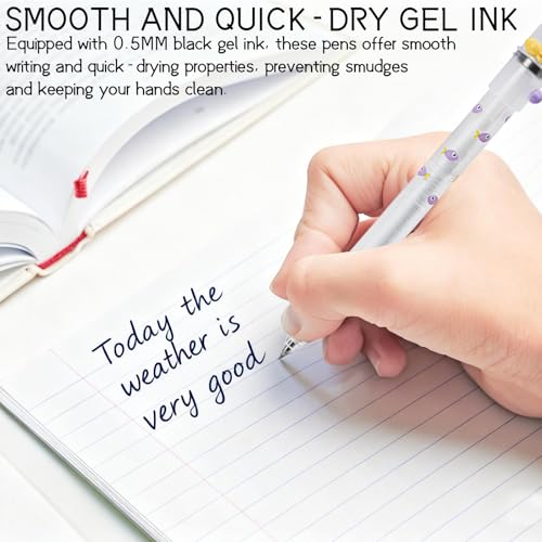 Set de 4 bolígrafos giratorios de tinta negra 0.5 mm miniatura 3