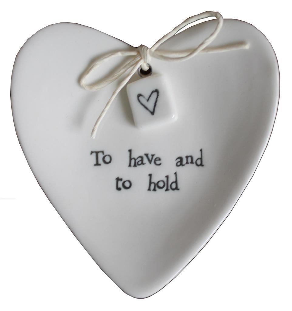 East Of India 'To Have And To Hold' Large Porcelain Ring Dish - Keepsake Gift