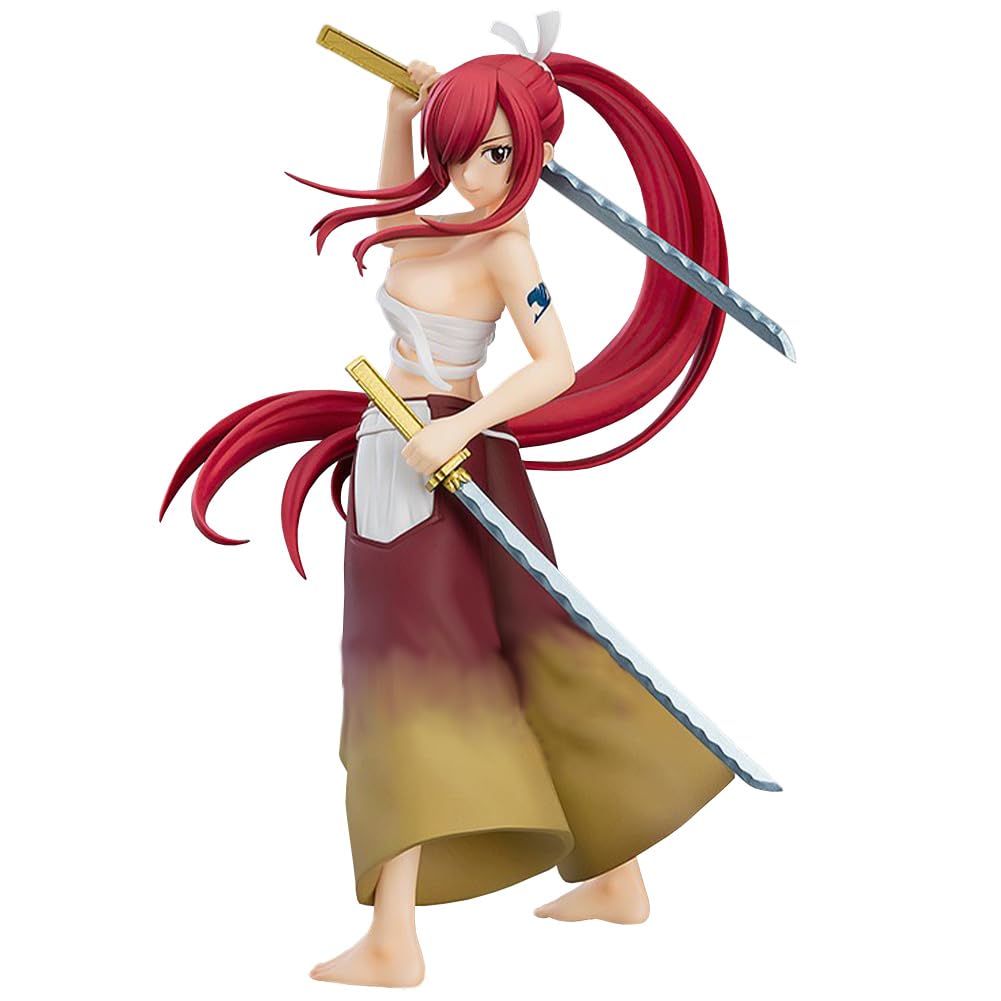 Zhongkaihua Fairy Tail Erza Scarlet Figure - 17cm Double Sword Version Action Figurine Anime Periphery Pvc Statue Home Desk Ornament Decoration Gift for Fan