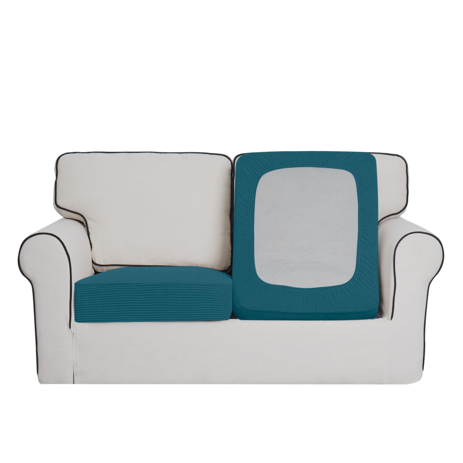 Easy-Going Stretch Individual Loveseat Couch Cushion Cover Sofa Cushion Furniture Protector Sofa slipcover Soft Flexibility with Elastic Bottom (2-
