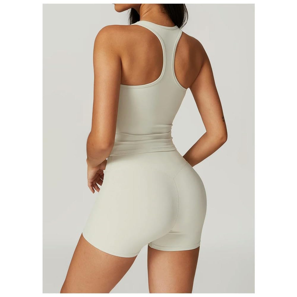 NYSDM Ensemble de Yoga 2PCS Combinaison de Sport Gym Leggings Femmes Vêtements Salopette Fitness Entraînement Manches Courtes Jupe Femme Vêtements De Sport