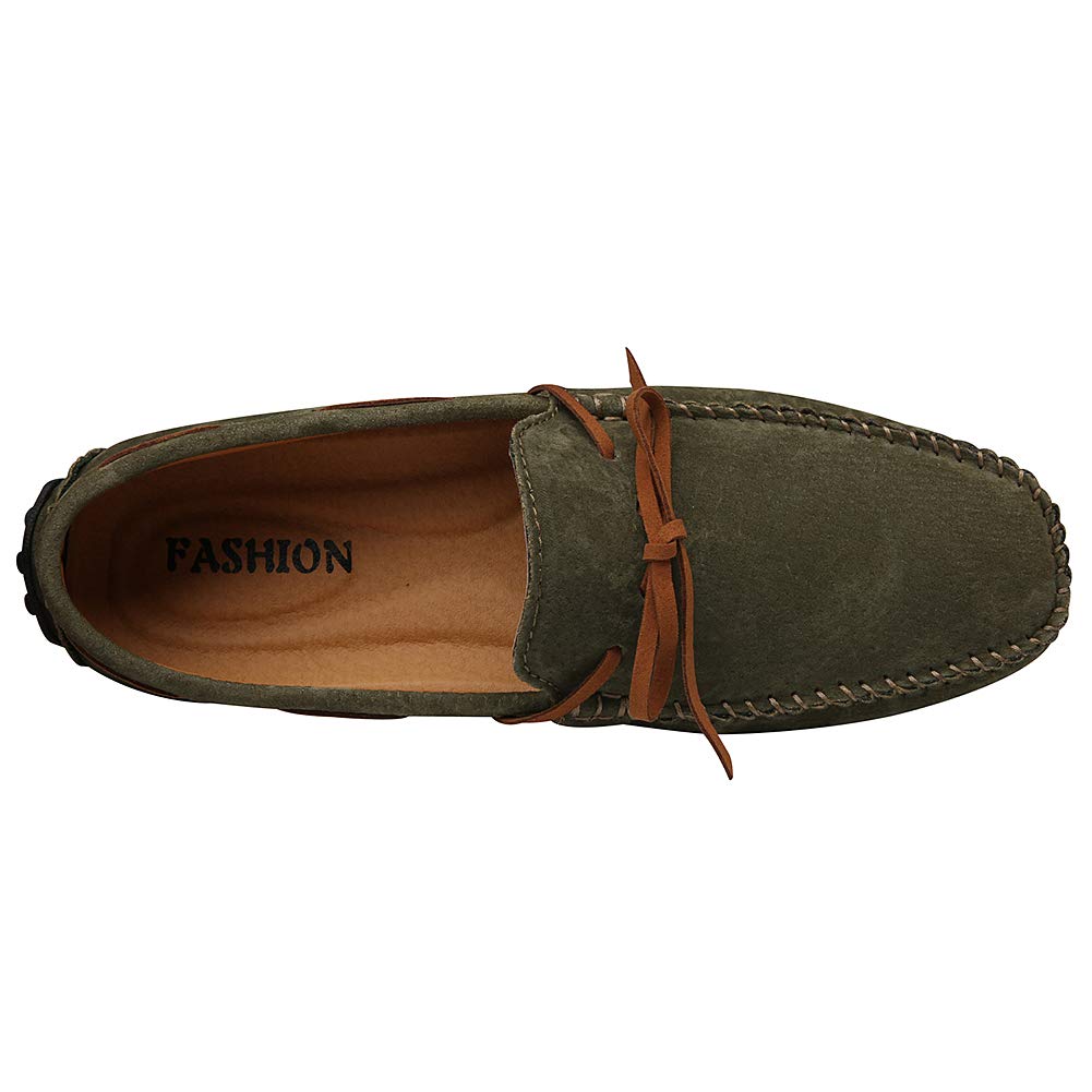 Uomo Pelle Scamosciata Fatto a Mano Confortevole Tappeto Pantofole Antiscivolo Scarpe da Barca Casuale Mocassini Piatti