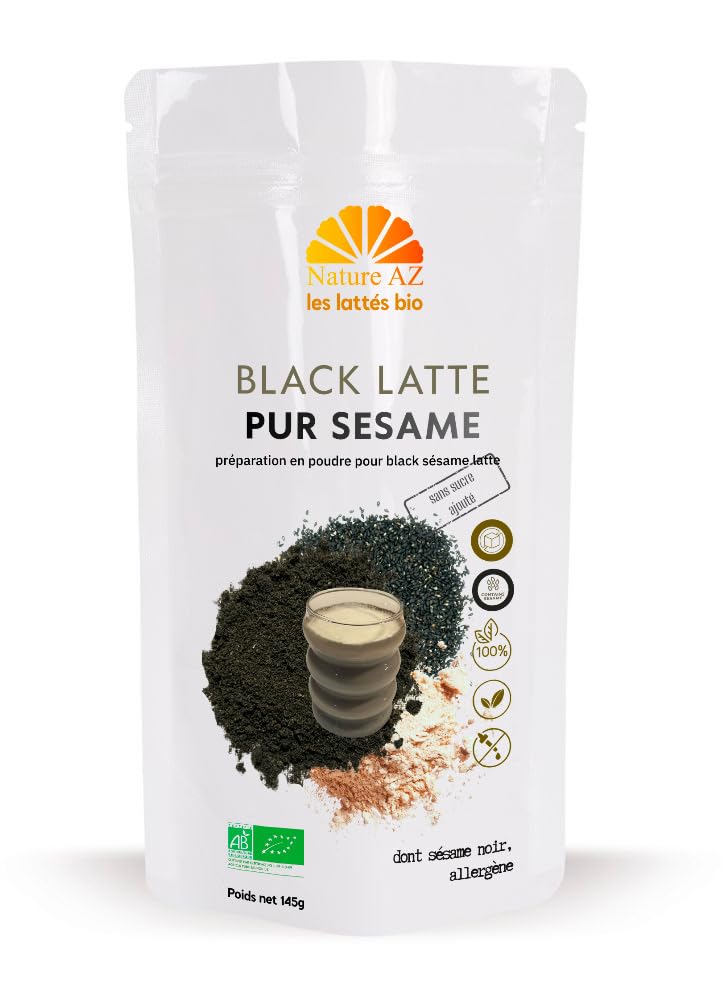 Nature AZ Black Latte Bio Sésame Noir Sans Charbon Actif 145g