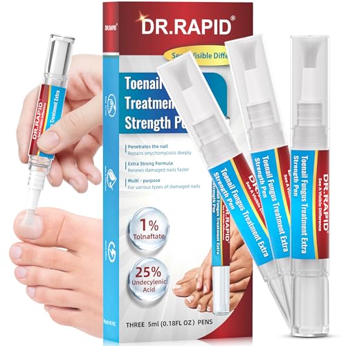 Toenail Fungus Treatment Extra Strength - DR.RAPID Toenail Fungus Treatment Pen with 25% Undecylenic Acid & Terbinafine, Ideal for Nail Repair for Damaged Nails Toenail Fungus 5ml/0.18FLOZ 3Pcs