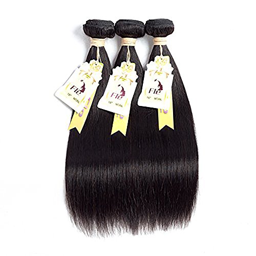 Brazilian Virgin Hair Straight Bundles 8A Grade 100% Unprocessed Virgin Human Hair 3 Bundles Weave Natural Color Hair Extensions (12 14 16inch)
