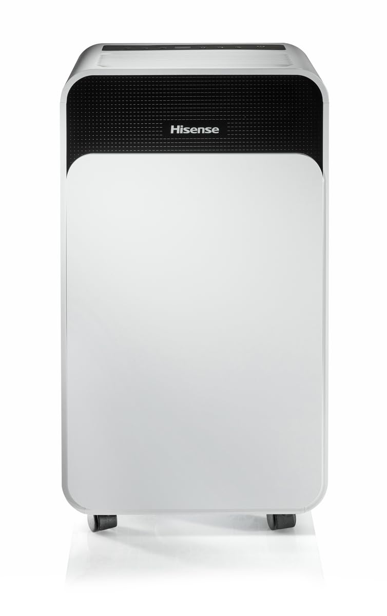 Hisense D16CW NUOVO Deumidificatore Classico A Scarico, Portatile, Bassa Rumorosità, Asciugatura, Spegnimento Automatico, Bianco, 50x28x20 cm, Capacità 16 litri