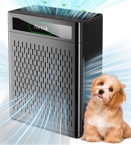 Air Purifiers for Home Large Room Up to 1848sq.ft, Airtok Air purifier for Home Pets with Washable Filter, Air Quality Sensor 20dB Sleep Mode Air Cleaner for Bedroom with Fragrance, Pets Hair Odor