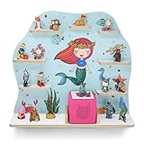 Kinder Regal für Musikbox I Motiv Meerjungfrau I Geeignet für die Toniebox und ca. 50 Tonies I Geschenk I Geschenkidee I Spielen I Sammeln I Aufstellen oder Aufhängen - mit Breiten Boden
