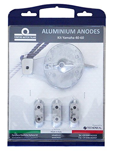  TECNOSEAL - Kit anodi in alluminio compatibile con motori Yamaha fuoribordo 40-60 HP