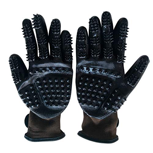 Animalon Fellpflege Handschuh aus Kautschuk (Doppelpack) | innovativer und praktischer Fellwechsel-helfer für Pferde und Hunde | Gummi-Striegel-Handschuh für Pferde besonders im Fellwechsel (M)