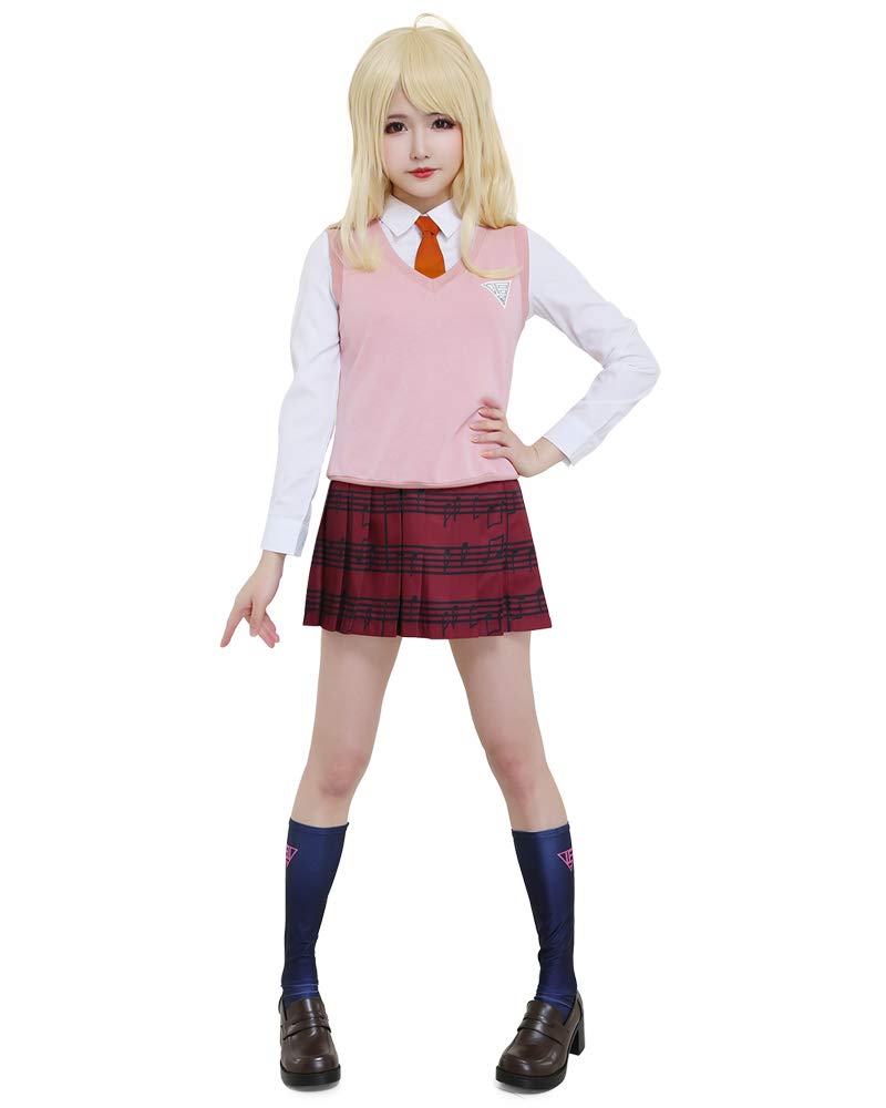 Buy miccostumes Women's Akamatsu Kaede Cosplay Costume Outfit School Uniform with Sweater Vest