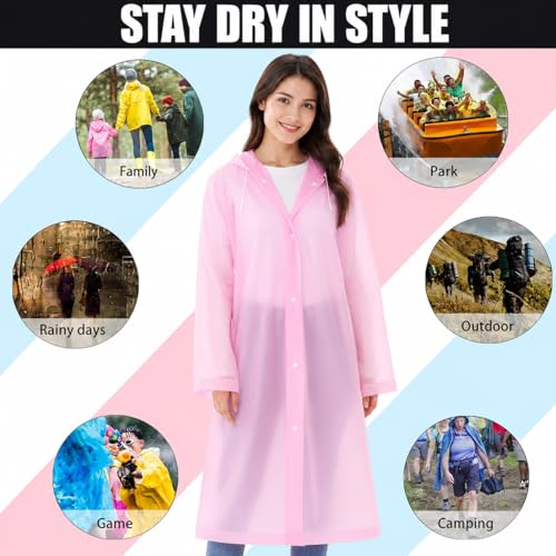 Image of Raincoat for Men & Women | Reusable Hooded Rain Wear | Lightweight 140 GSM Rain Coat with Snap Buttons | Full Length Unisex Rain Coat for Travel, Bike Riding & Monsoon