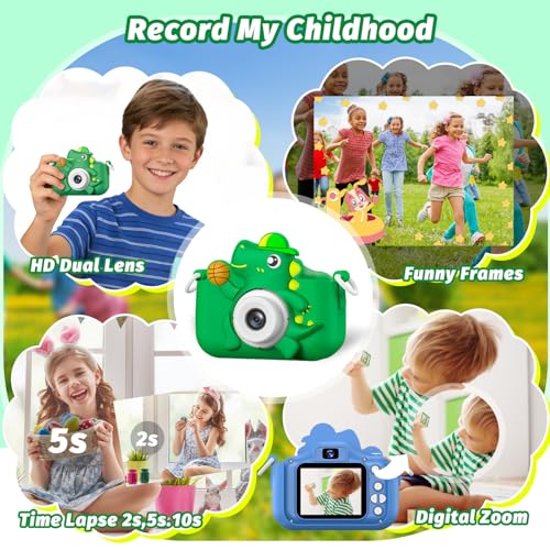 Image of Kids Camera Toy, masterbee Dinosaur Toys Camera for Kid Age 3-12, Christmas /Birthday Gifts for Boys and Girls, 1080P HD Kids Digital Camera, Children Camera Gift for 3 4 5 6 7 8 9 10 11 12 Year Old