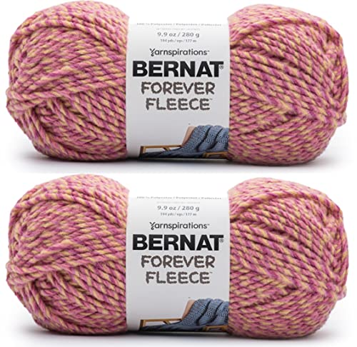 Image of Bernat Forever Fleece Dancing Queen Yarn - 2 Pack of 280g /9.9oz - Polyester - 6 Super Bulky - 194 Yards - Knitting /Crochet