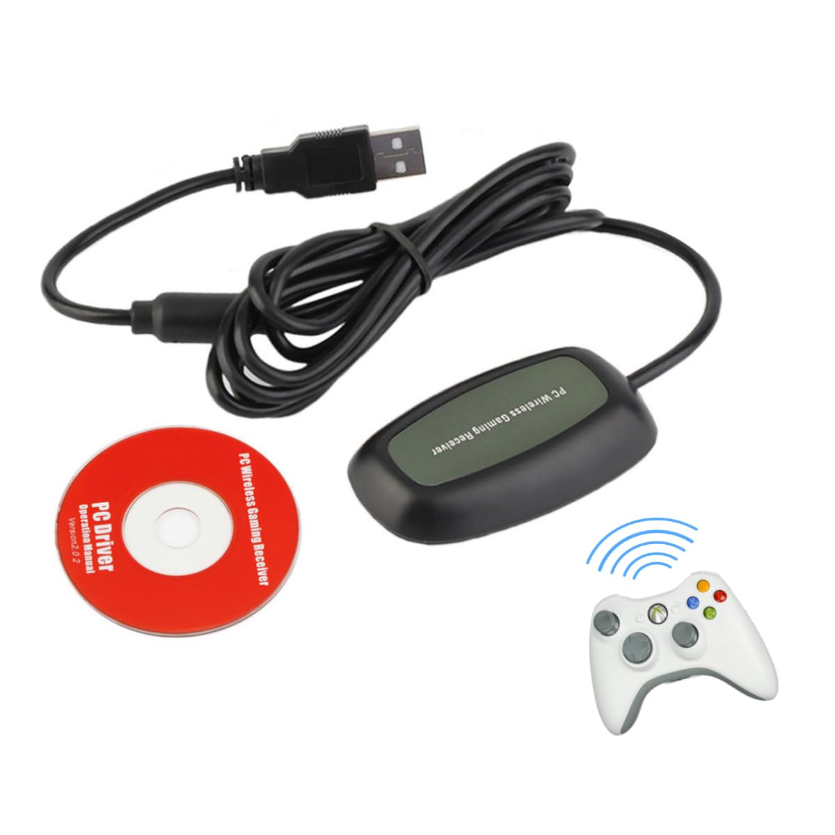Adattatore ricevitore USB wireless da gioco compatibile con controller Microsoft Xbox 360, adattatore di gioco per laptop per Windows PC