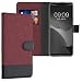 Produktbild kwmobile Wallet Case kompatibel mit Motorola Moto G60S - Hülle mit Ständer - Handyhülle Kartenfächer Dunkelrot Schwarz