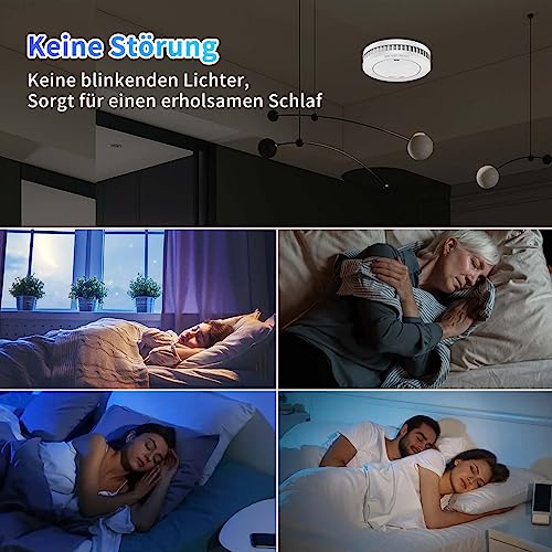XINDUM Rauchmelder mit Starkere Magnethalterung 6er Set, 10 Jahre Batterie Feuermelder, TÜV...