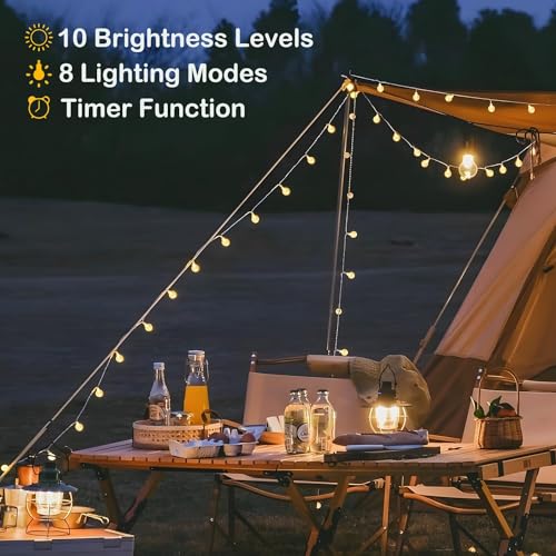 Minetom Globe String Lights - Plug In 33 Ft 100 Led Crystal Globe Fairy Lights With 8 Lighting Modes And Remote For Patio Yard Porch Garden Pool Tent Beach Bedroom Wedding Party Decor thumb #5