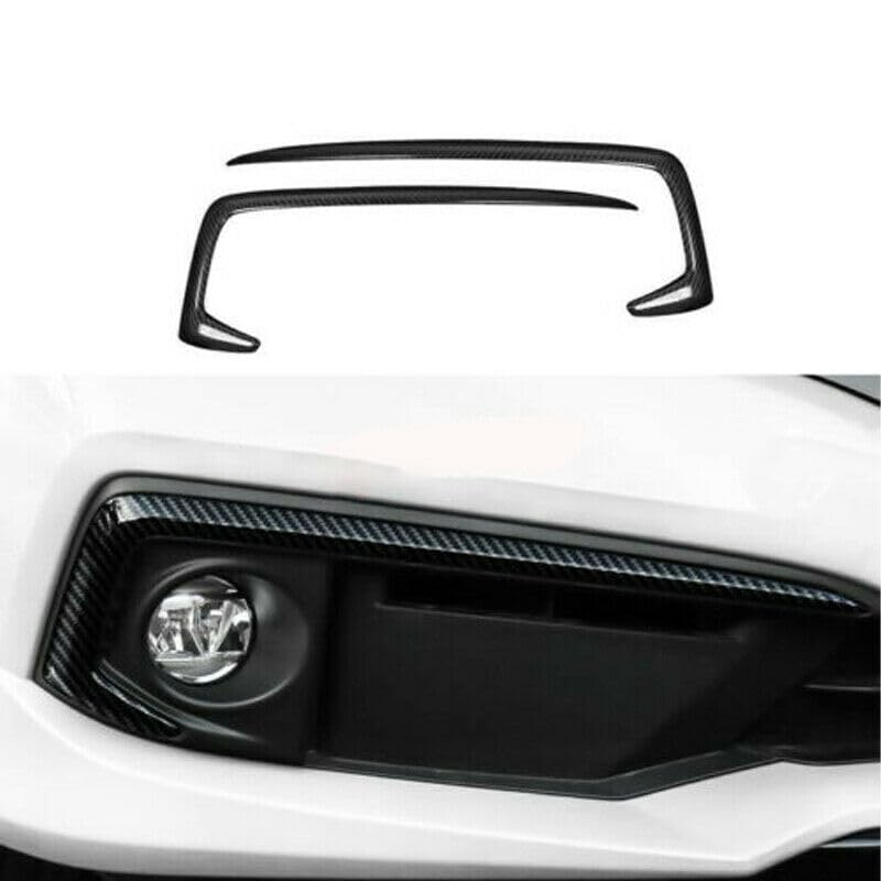 Image of ABS Carbon Fiber Front Fog Lamp Eyebrow Trim, Fits for 2016-2021 10th Honda Civic, 75010-F