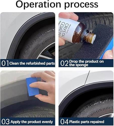 Image of KROYWEN Crystal Coating for Car and Bike Plastic Parts | 30ml PVC Restorer and Revitalizing Coating Agent | Maintenance Dashboard Plastic Cleaner Polish Shining | Pack of 2