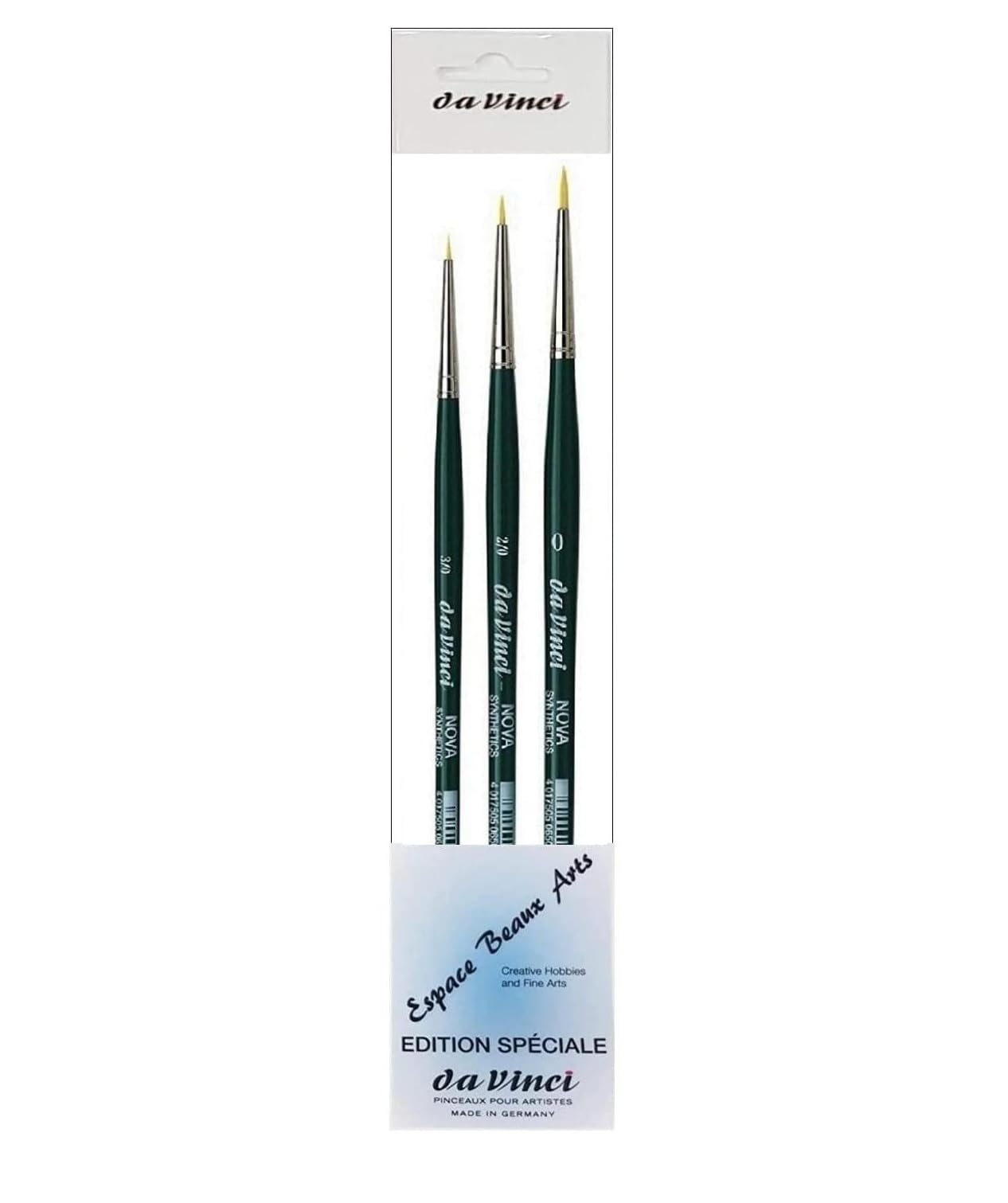 NOVA Serie 1570 - Aquarell-Pinsel Set NOVA-Synthetik no. 3/0, 0/2, 0