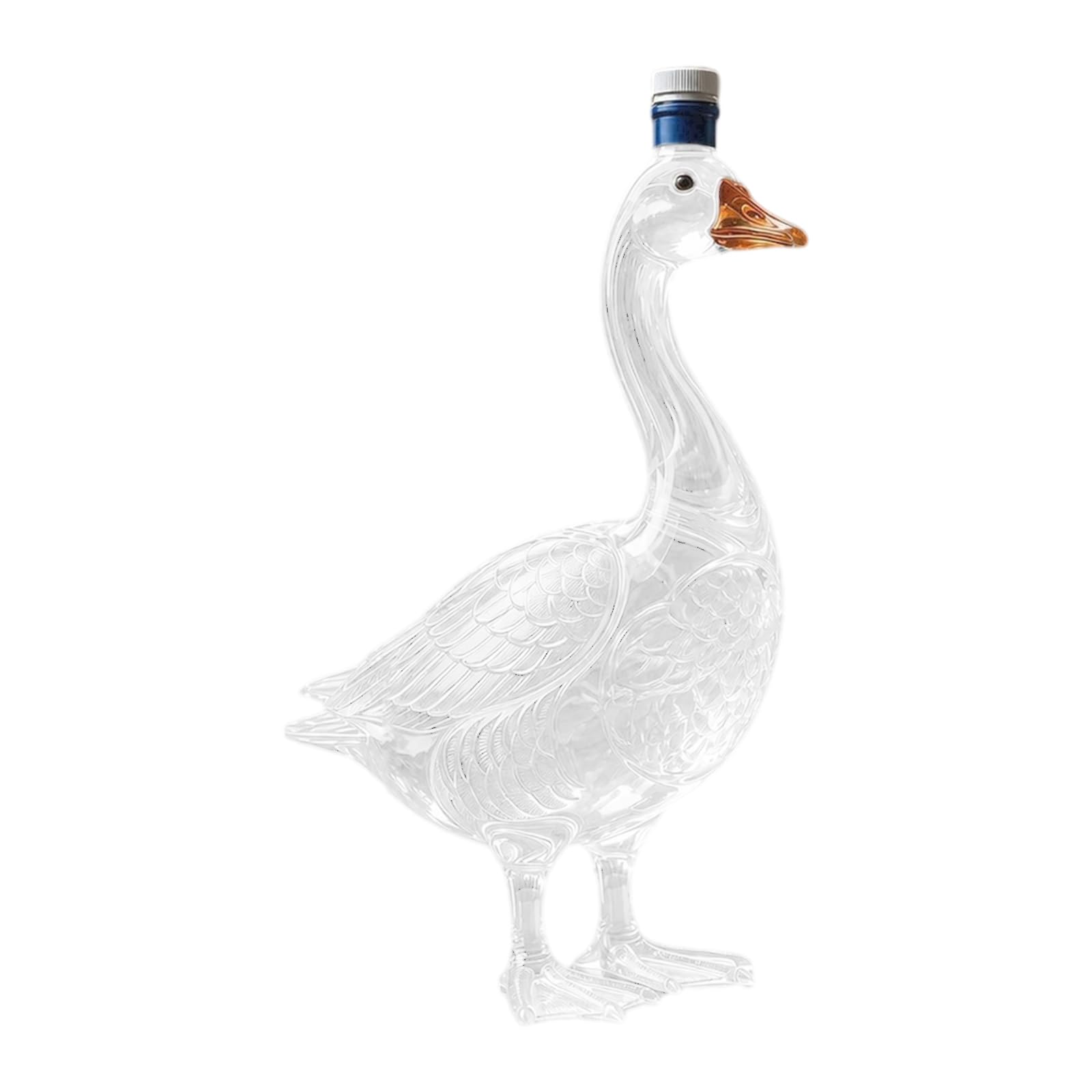 XuQiZZpp 3D Decanter Bottle 350ml, Glass Liquor Vessel with Sculpted Bird Detail for Dining Shelves and Gatherings