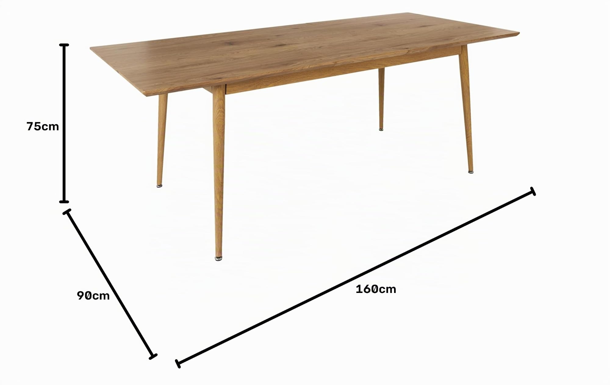 HOME DECO FACTORY Table Extensible Moderne 4 à 6 Personnes en Bois Marron