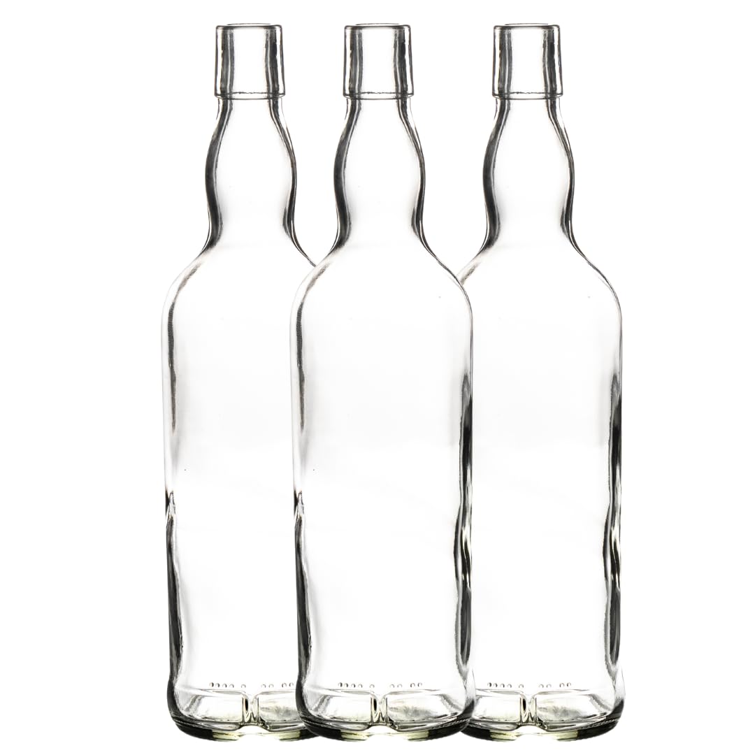 Jars And Bottles Clear 700Ml Empty Glass Whiskey Bottle With Cork Stopper – Spirit Bottle For Whiskey, Gin, Vodka, Rum, Liqueurs & Home Brewing J&B (12)