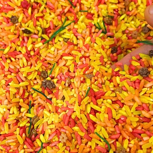 Lattooland Fall Themed Colorful Rice | Fall Sensory Bin Filler for Sensory Table | Seasonal | Autumn Theme Activity | Engaging Rice Mix for Kids | Thanksgiving Present & Toddler Gift | 18 Months +