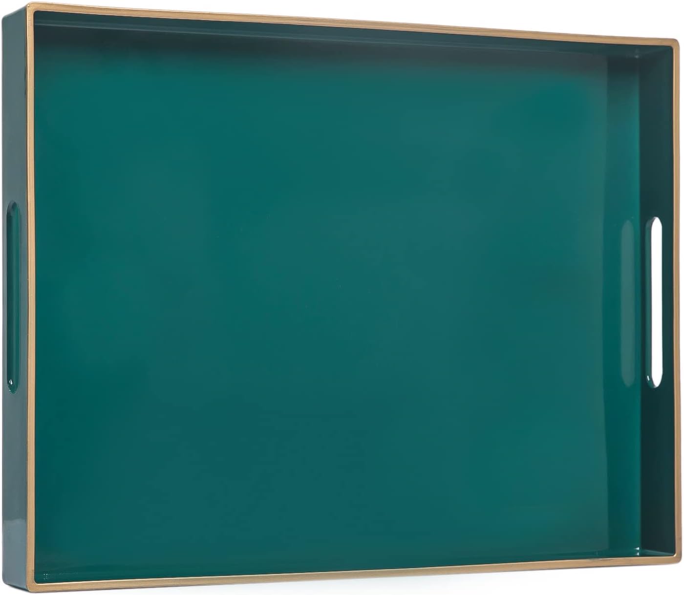 MAONAME Green Serving Tray with Handles, Rectangular