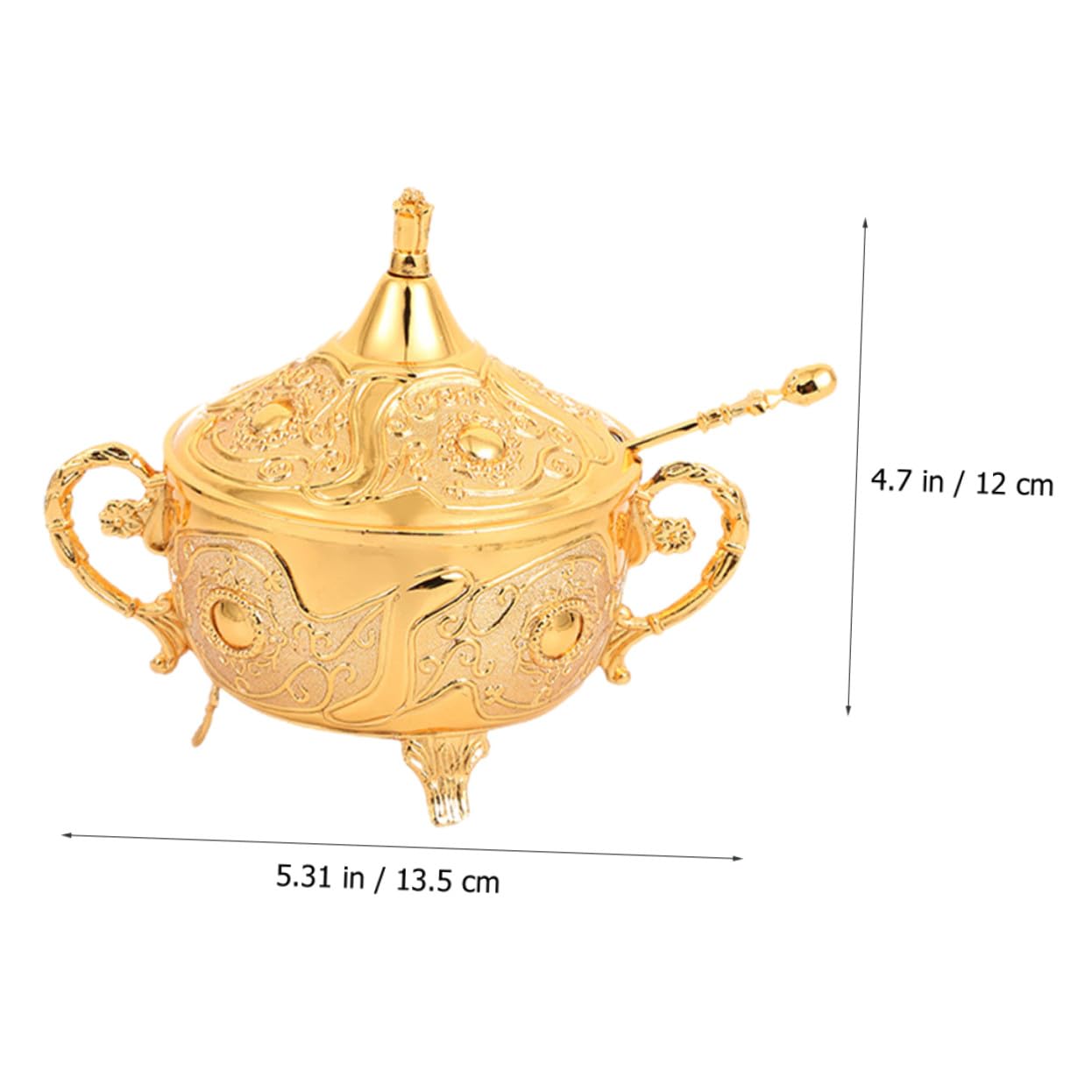 VALICLUD Boîte à Épices Dorée Avec Couvercle, Pot à Condiments En Alliage De Zinc, Récipient à Assaisonnement Scellé, Cuisine Domestique Et Restauration, Design Européen, Motif Décoratif