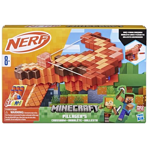 image for Nerf Minecraft Pillager's Crossbow Dart Blaster, 6 N1 Darts Compatible