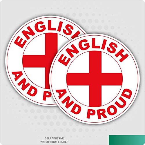 Landing Designs 2 x English and Proud - Flag Car Van Lorry Vinyl Self Adhesive Stickers